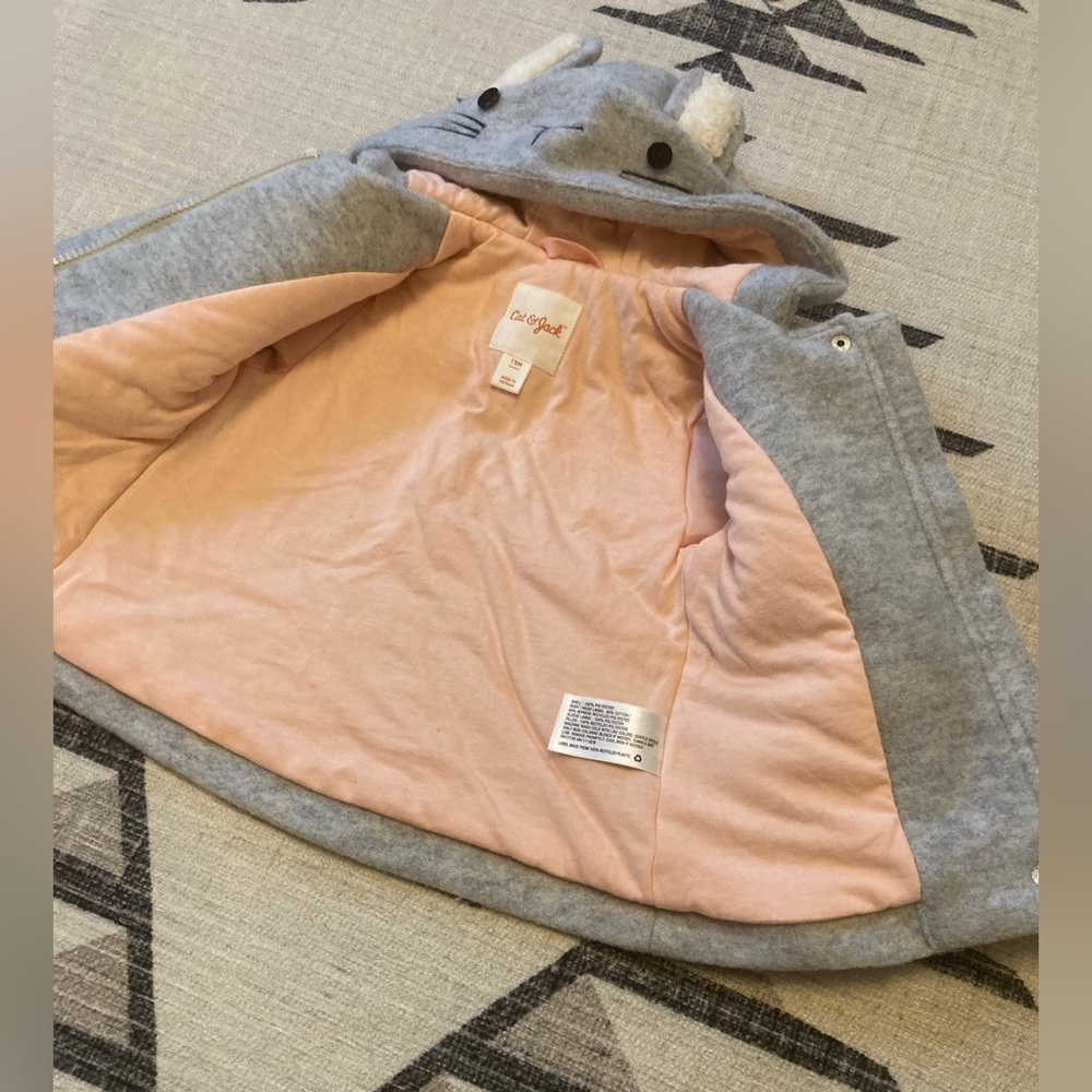 Cat & Jack Bunny Peacoat, 12m - Picture 3 of 12